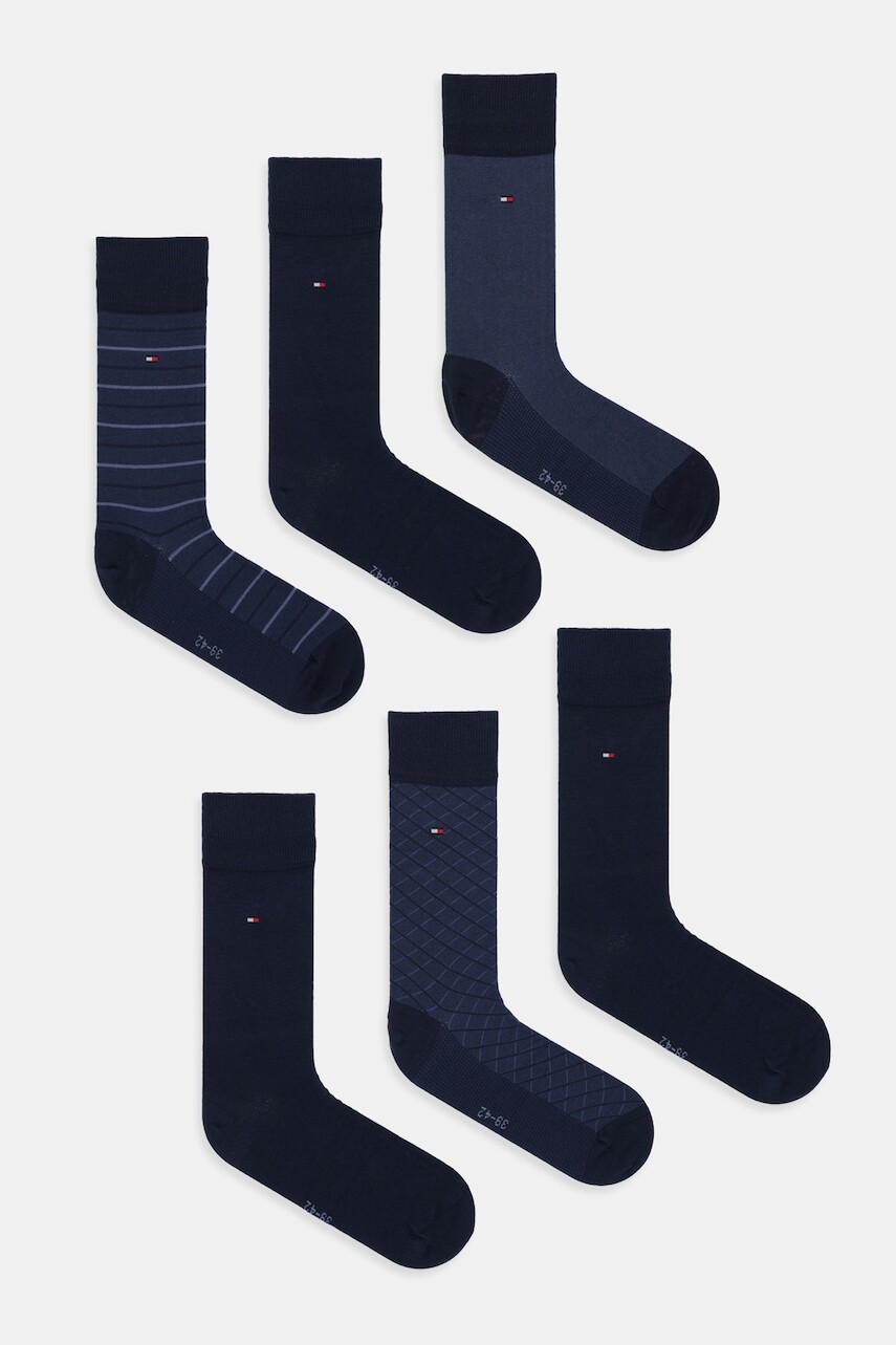 Ponožky Tommy Hilfiger 6-pak tmavomodrá farba, 701235373