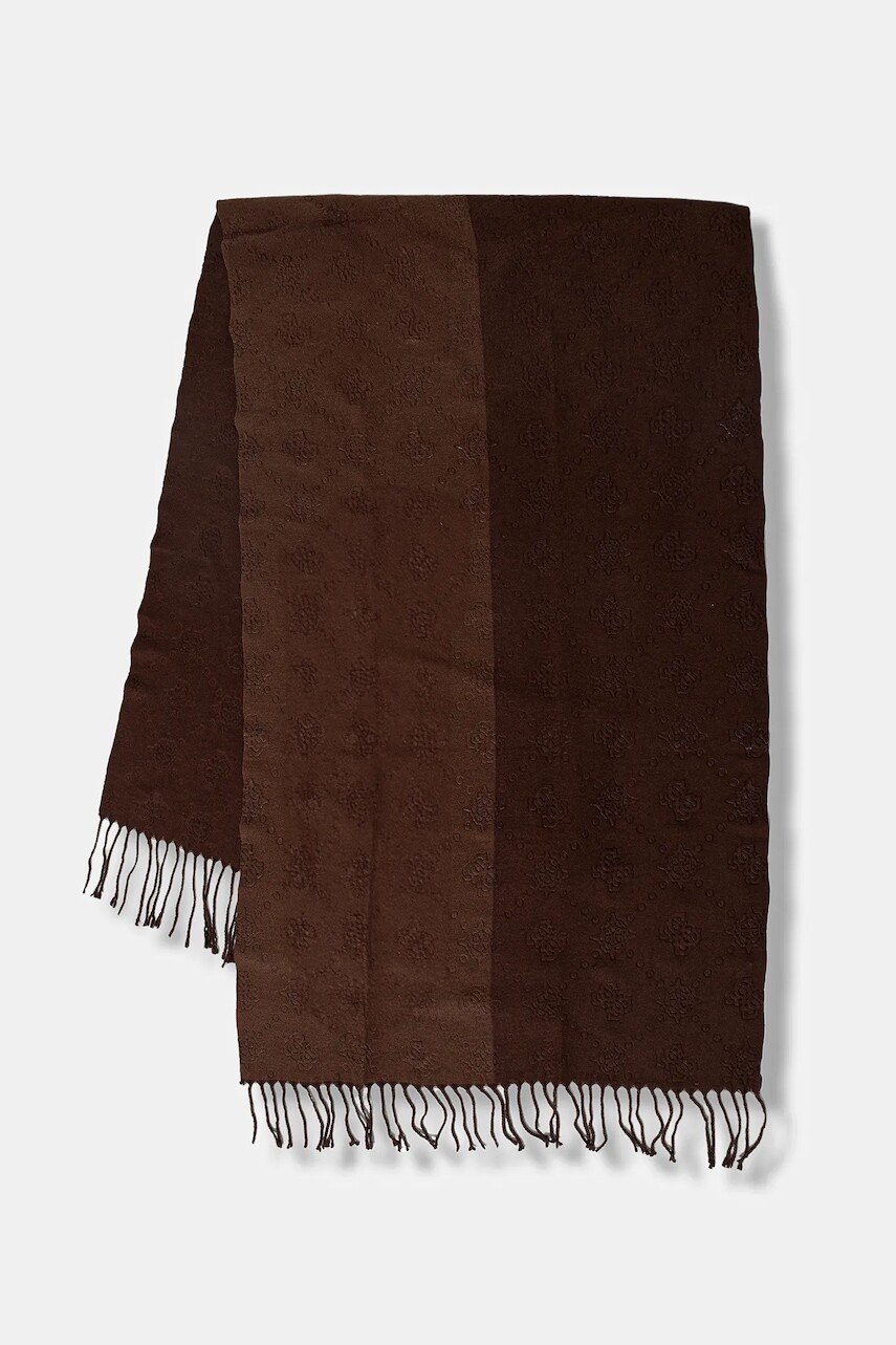 Šál Guess hnedá farba, vzorovaný, AW5419 POL03