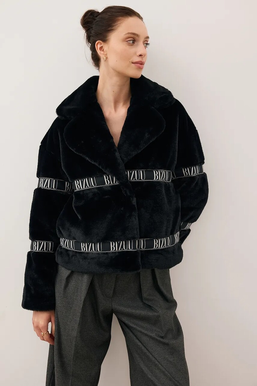 Bunda Bizuu GREGORIA čierna farba, prechodná, oversize, GREGORIA CZARNY