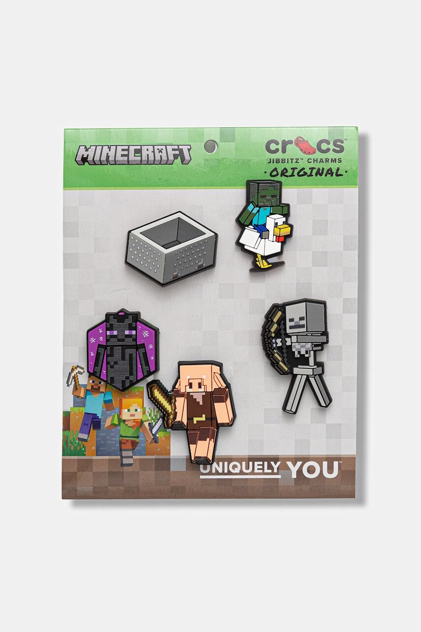 Detské odznaky na topánky Crocs Minecraft 5 Pack 5-pak šedá farba, 10014539