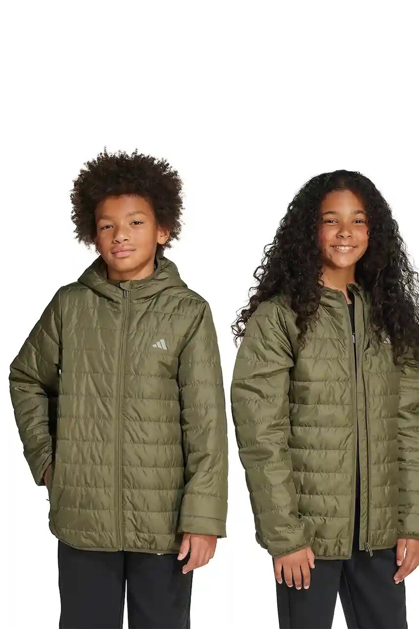 Detská bunda adidas zelená farba, JW2428