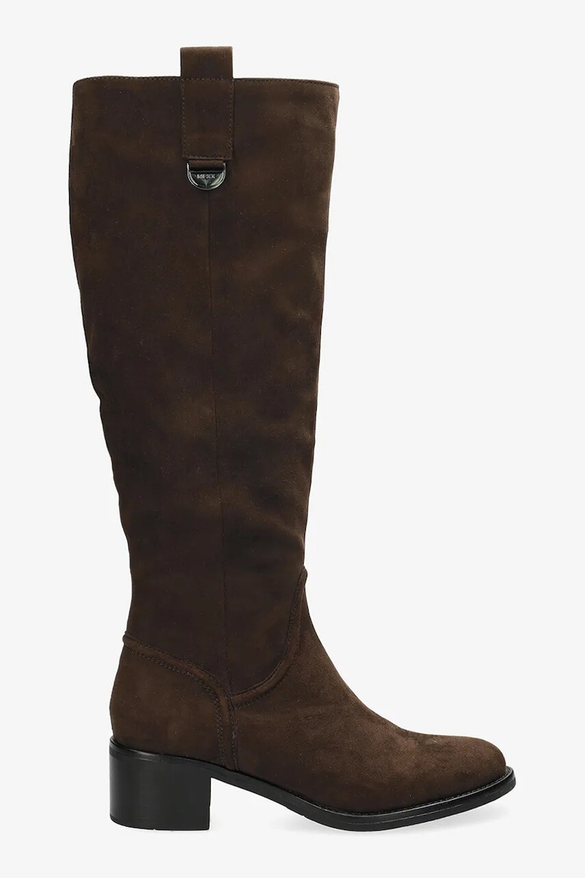Vysoké čižmy Mexx SABI RUTH hnedá farba, na plochom podpätku, MI001801353W-01