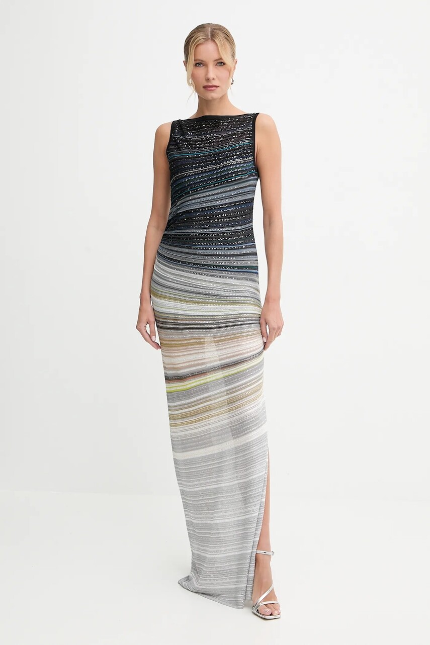 Šaty Missoni šedá farba, maxi, priliehavé, DS25WG3O.BK01FJ