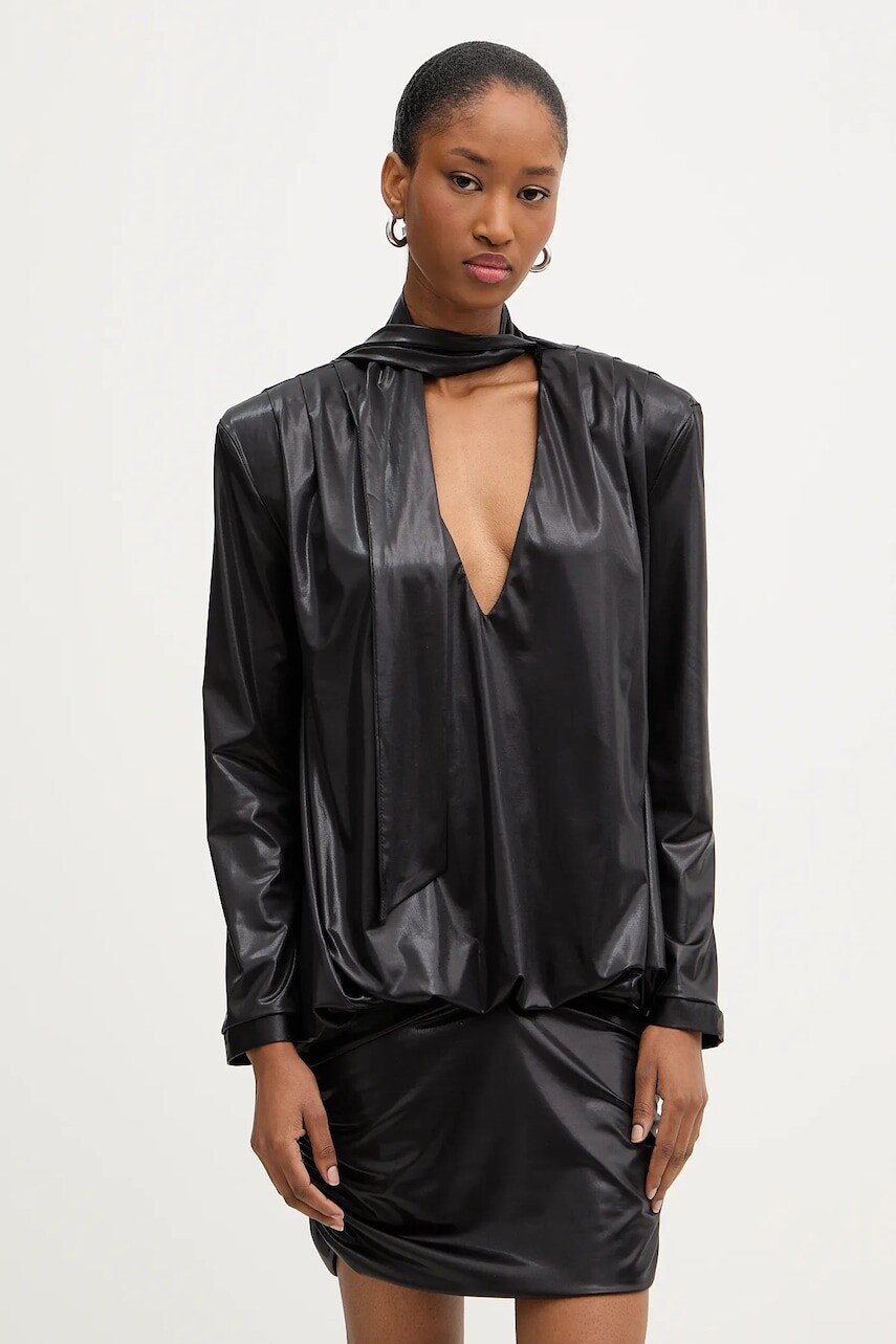 Šaty Haveone čierna farba, mini, rovný strih, MFS-P097