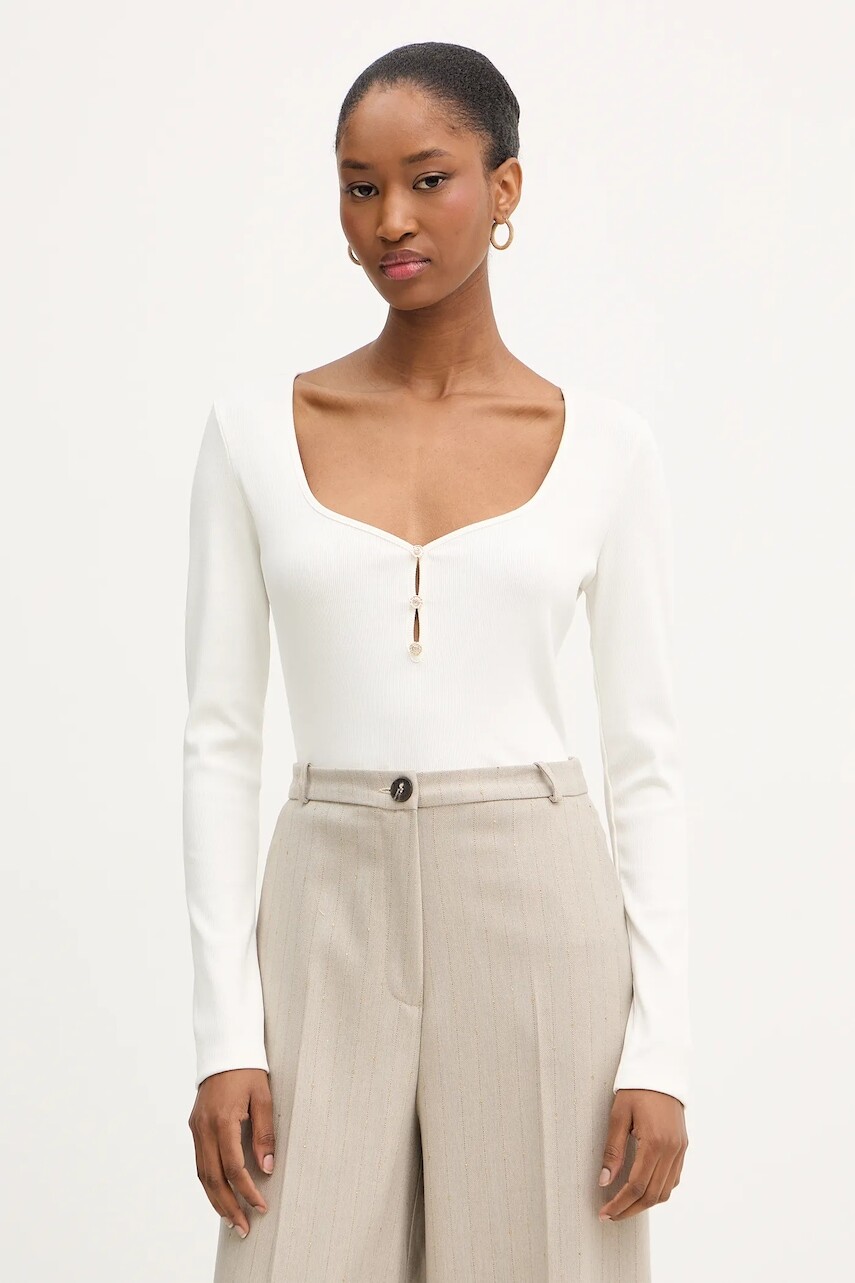 Tričko s dlhým rukávom Morgan béžová farba, TKARA