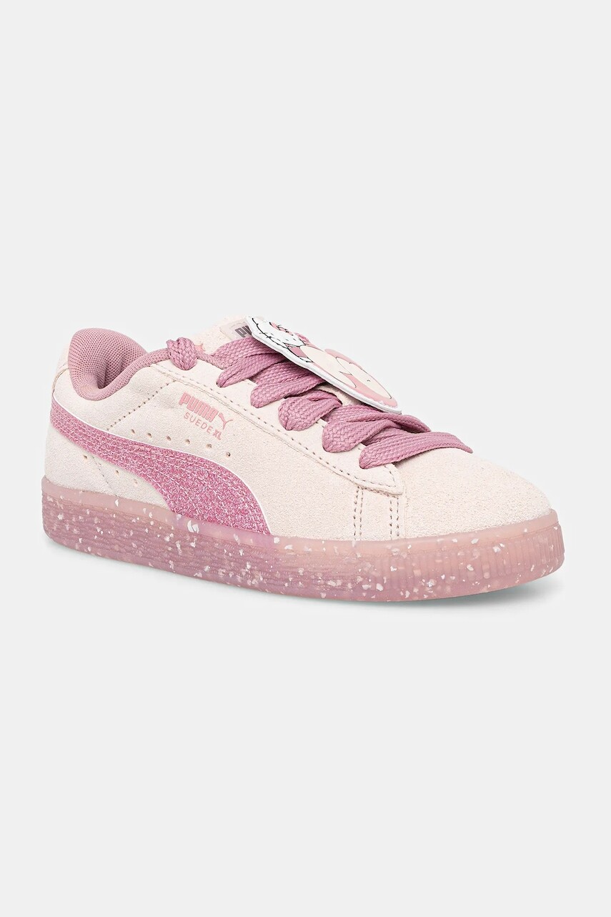 Detská semišové tenisky Puma Suede XL HK&FR 2 ružová farba, 403393