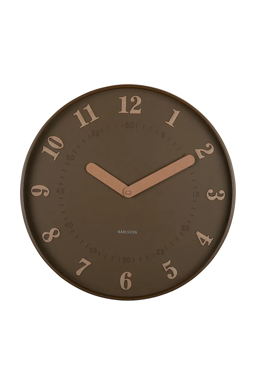 Nástenné hodiny Karlsson Amena 40 cm hnedá farba