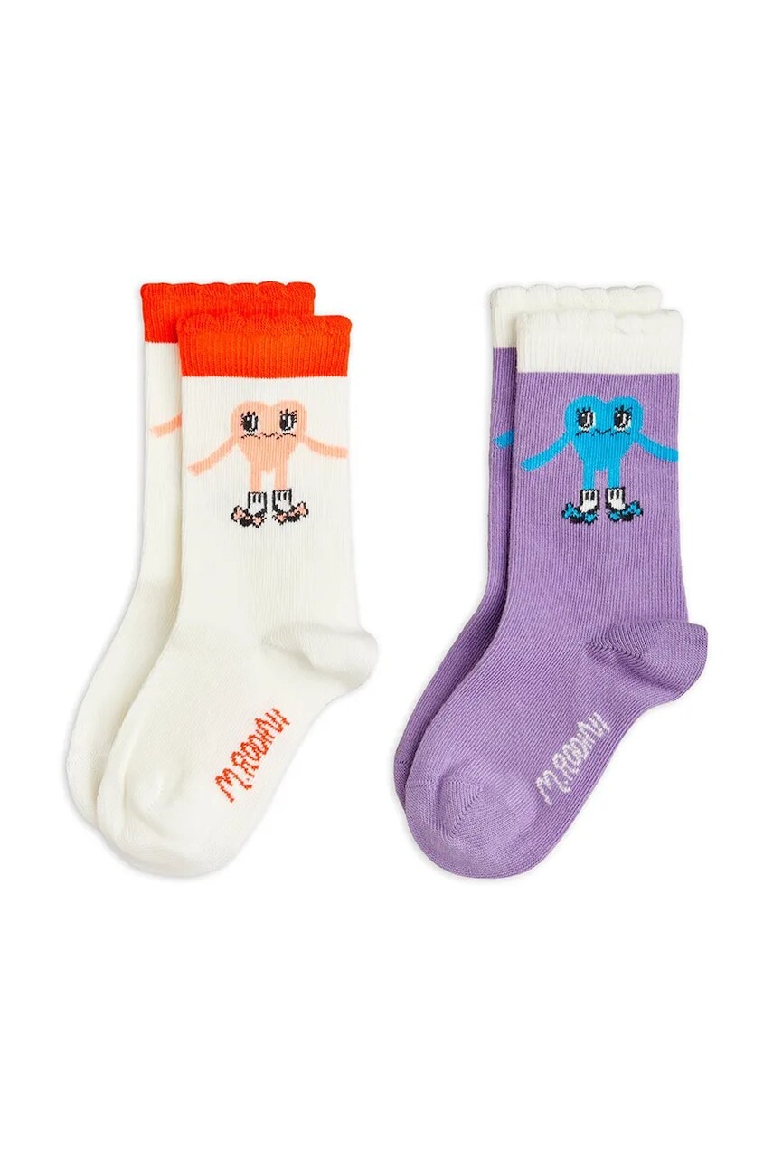 Detské ponožky Mini Rodini Heart 2-pak biela farba, 26160113