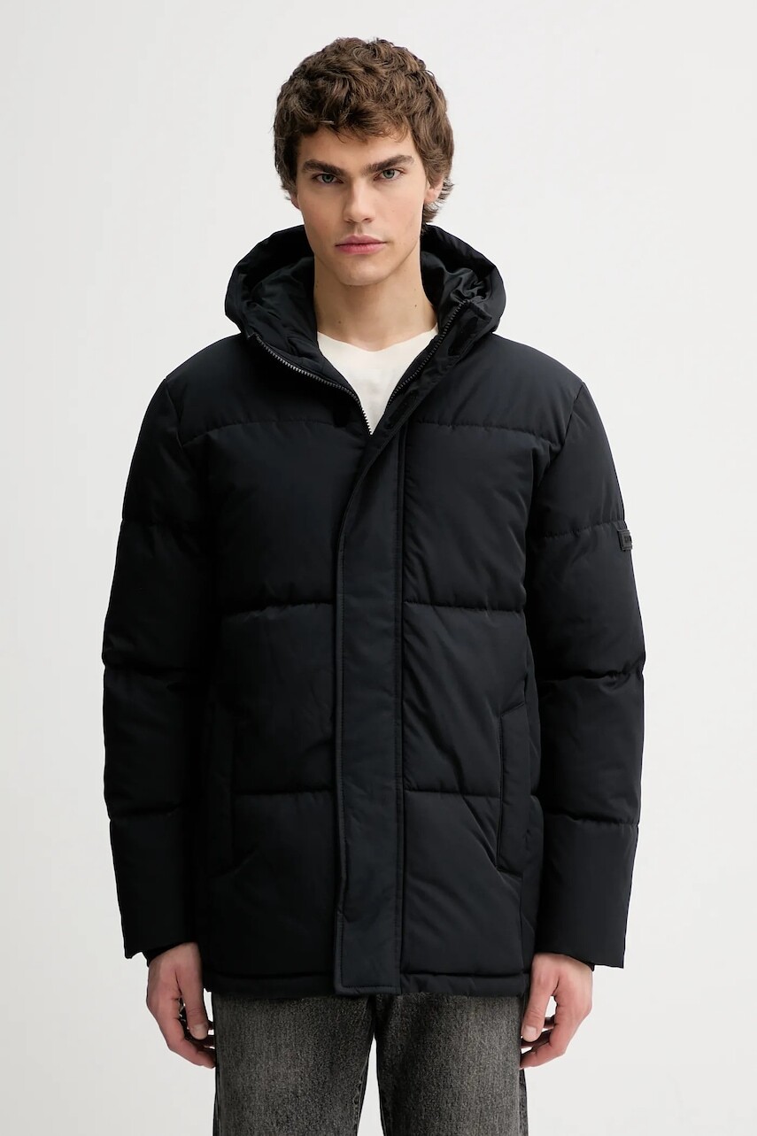 Bunda Hollister Co. čierna farba, zimná, KI332-5072-900