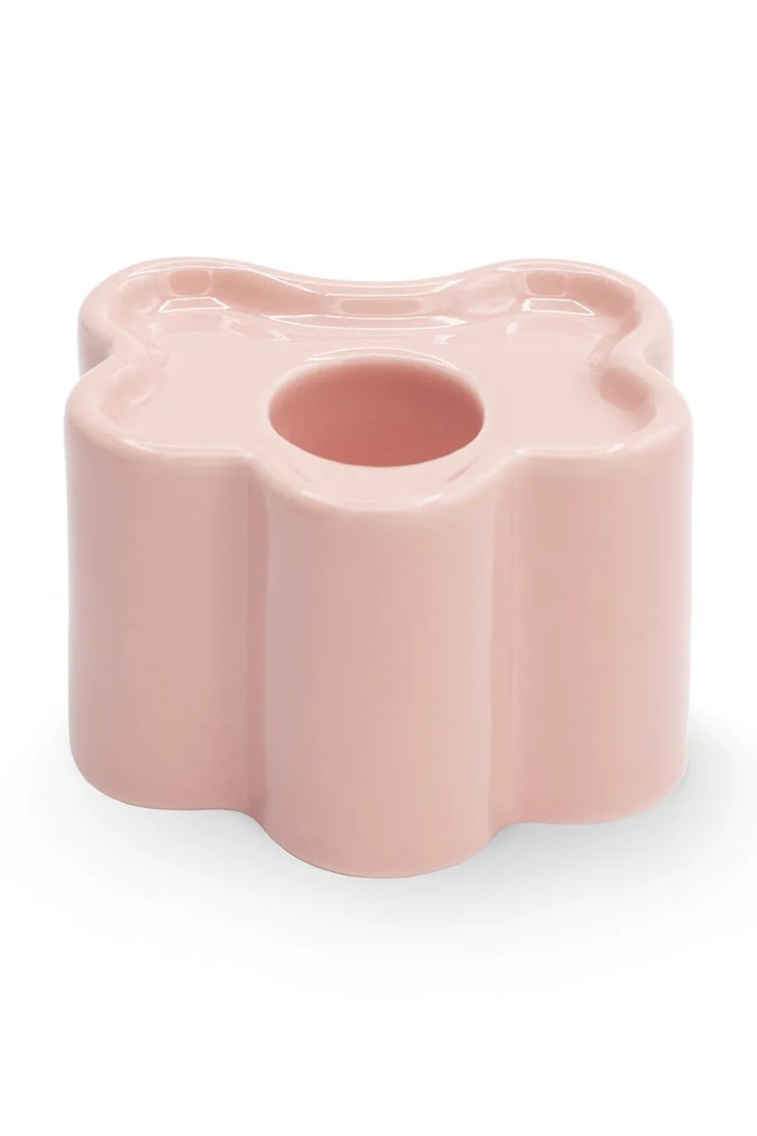 Dekoračný svietnik Octaevo Flora 7,5 x 8,5 x 6,5 cm ružová farba