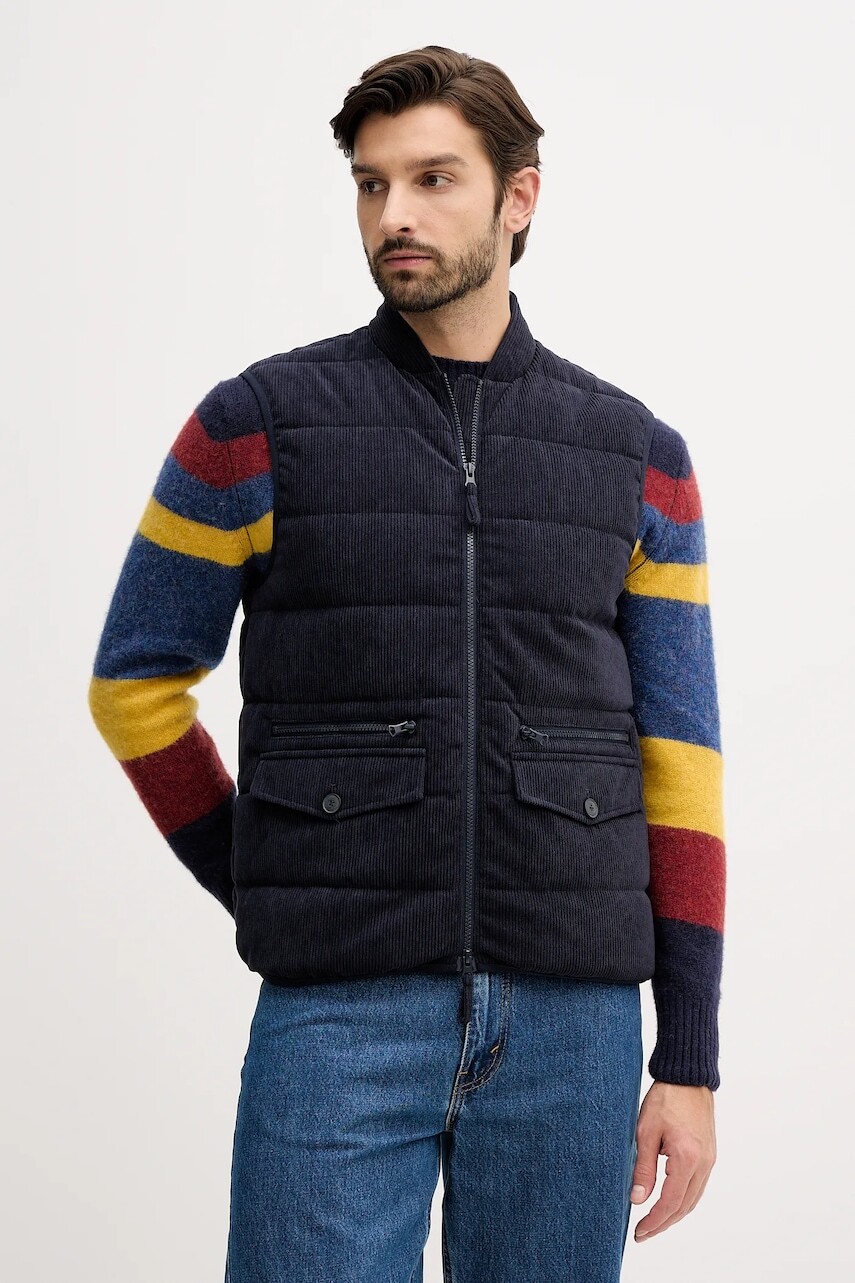 Vesta United Colors of Benetton tmavomodrá farba, zimná, 2EMRUJ00T