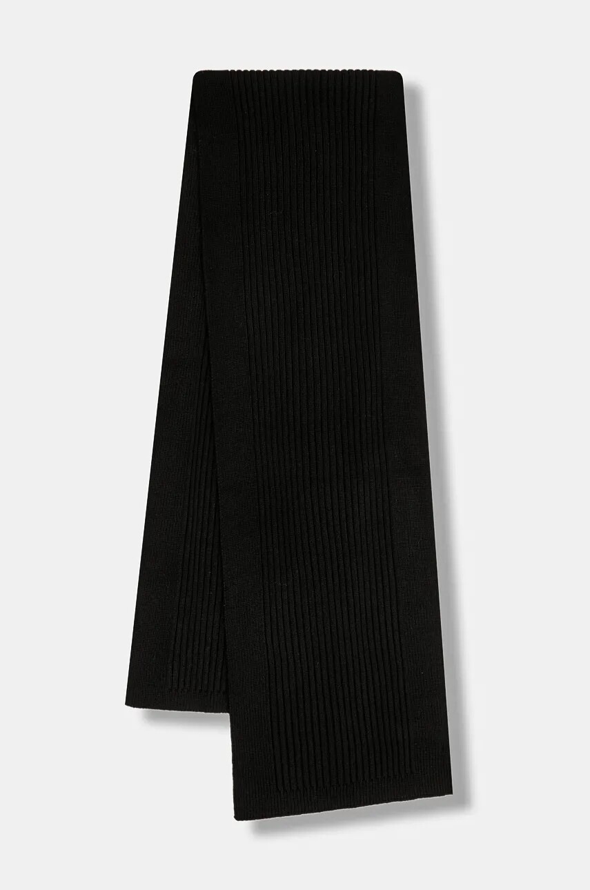 Šál s prímesou vlny Michael Kors čierna farba, jednofarebný, MKMC538424