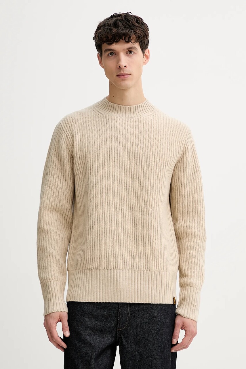 Sveter s prímesou vlny G-Star béžová farba, hrejivý, D23731.E212