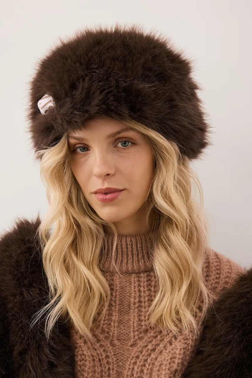 Čiapka Bizuu FURRA hnedá farba, FURRA BRĄZOWY