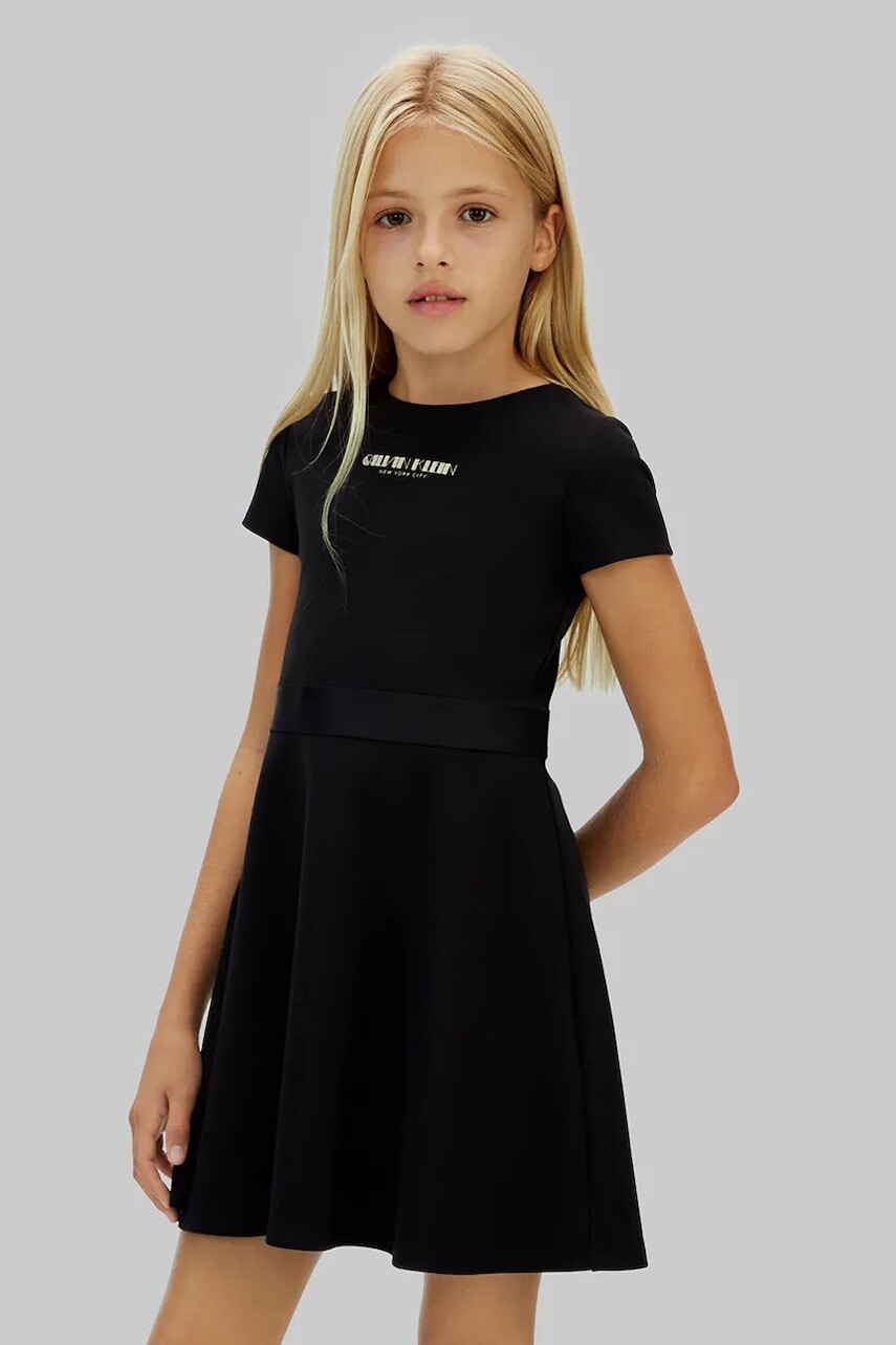 Šaty Calvin Klein Jeans čierna farba, mini, áčkový strih, IG0IG03099