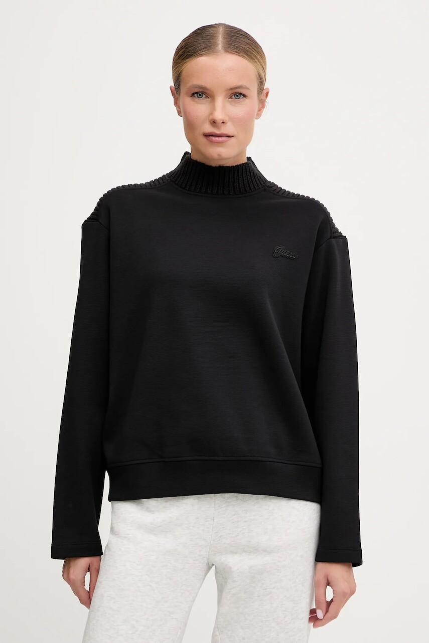 Mikina Guess DORA čierna farba, jednofarebná, V5BQ13 K1981