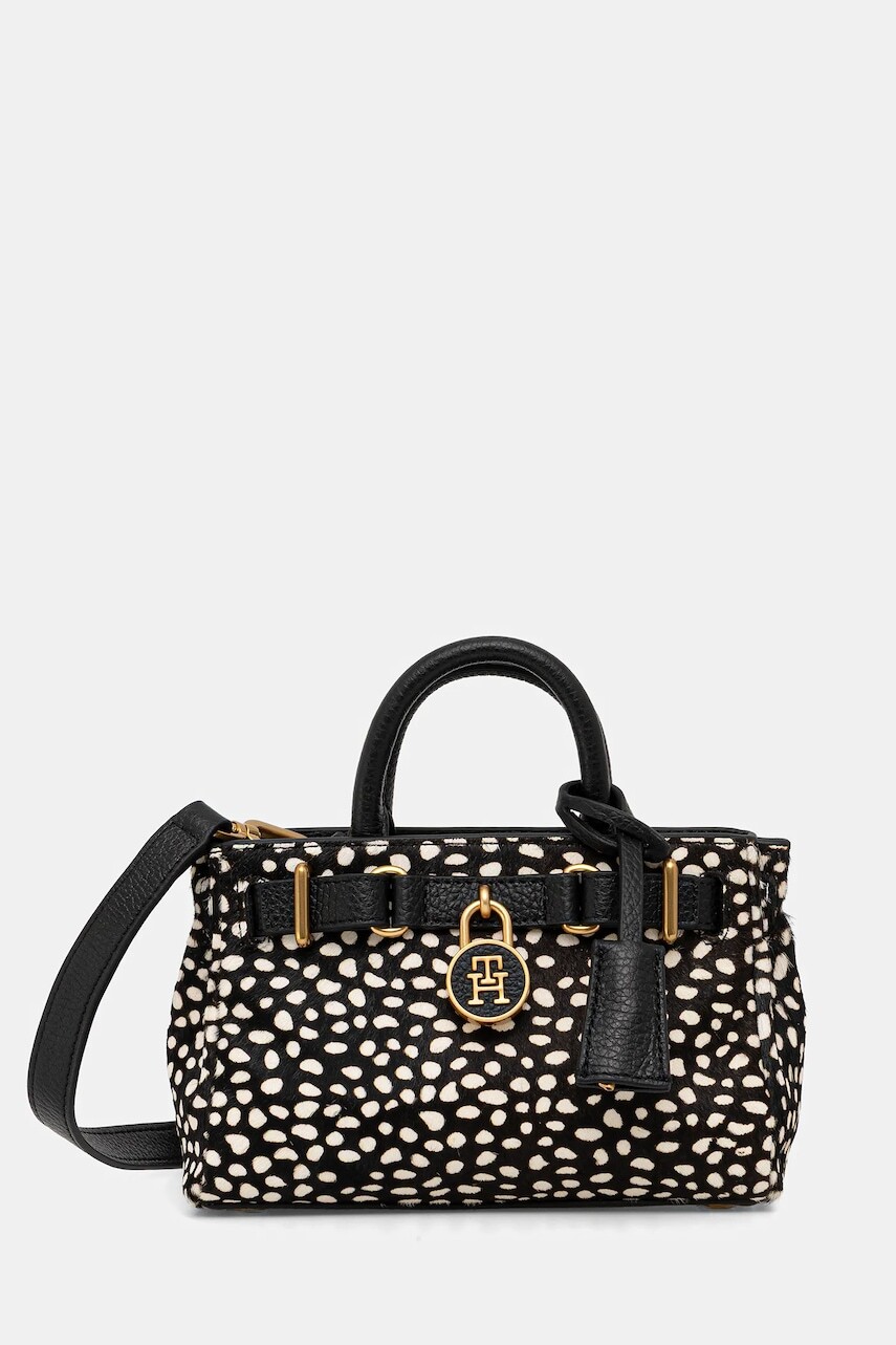 Kožená kabelka Tommy Hilfiger béžová farba, AW0AW18168