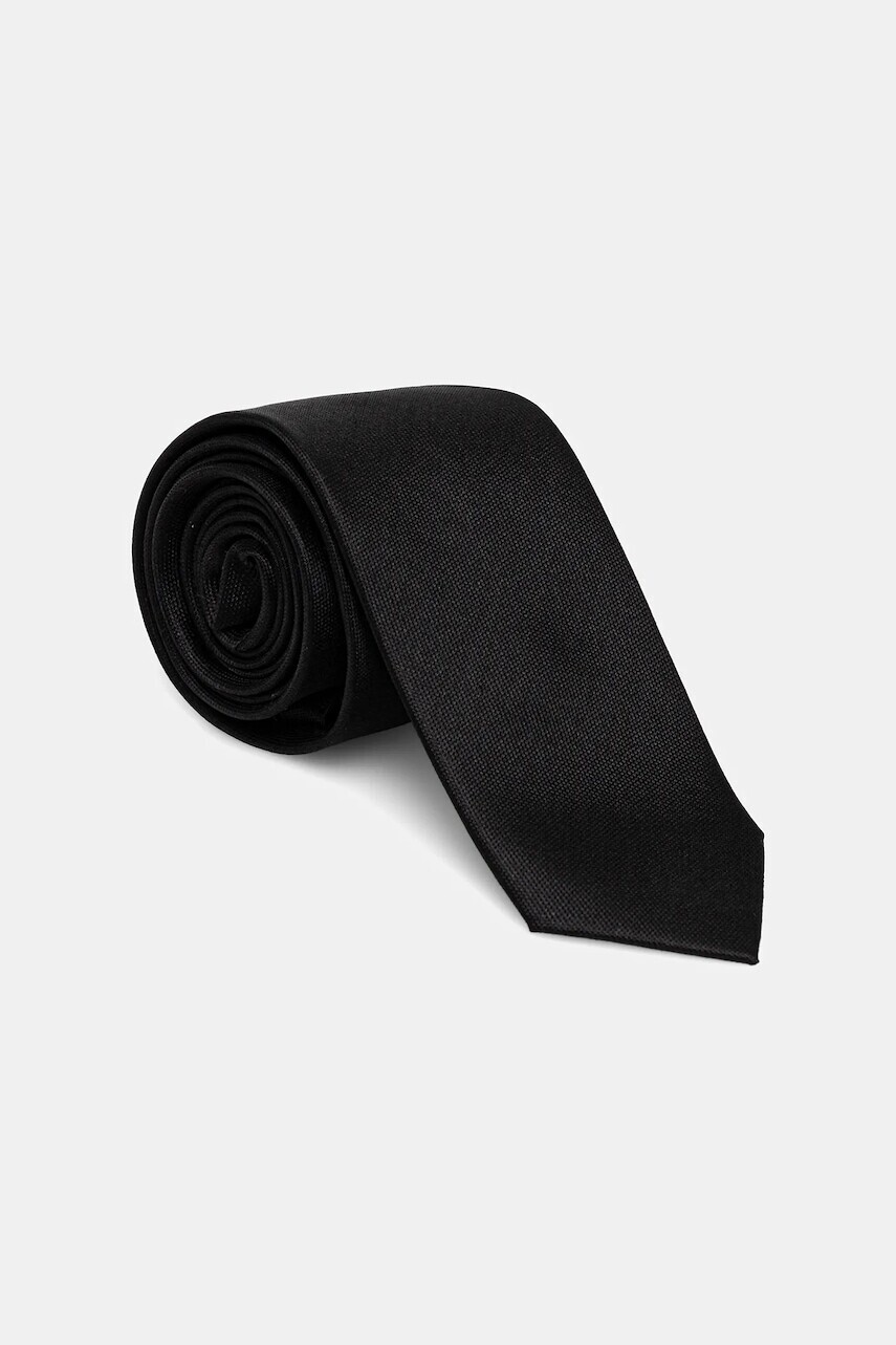 Hodvábna kravata Karl Lagerfeld čierna farba, 561160.805100