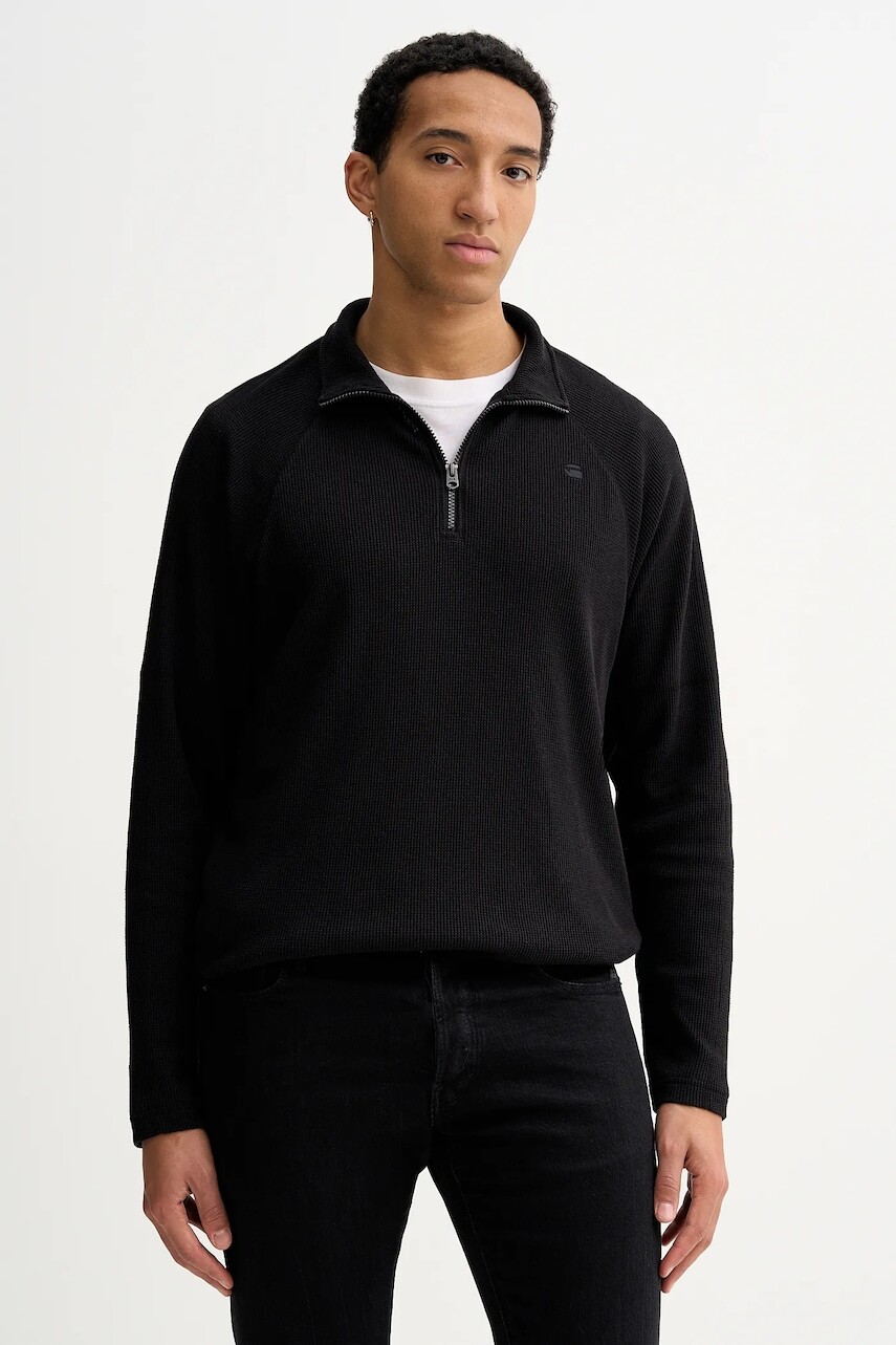 Tričko s dlhým rukávom G-Star čierna farba, jednofarebné, D26866-E176