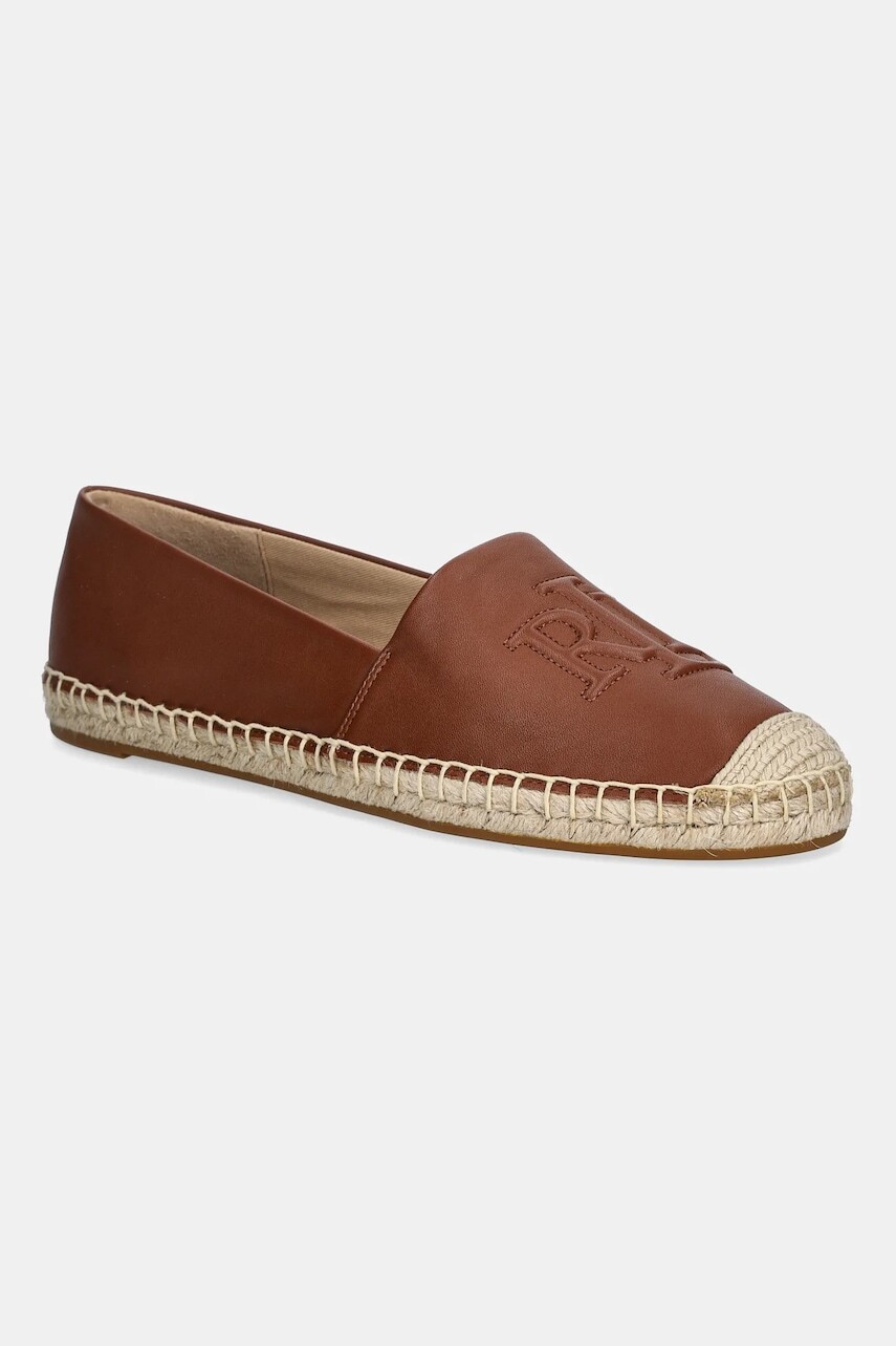 Kožené espadrilky Lauren Ralph Lauren Cameryn Lg 2 hnedá farba, 802P04415003