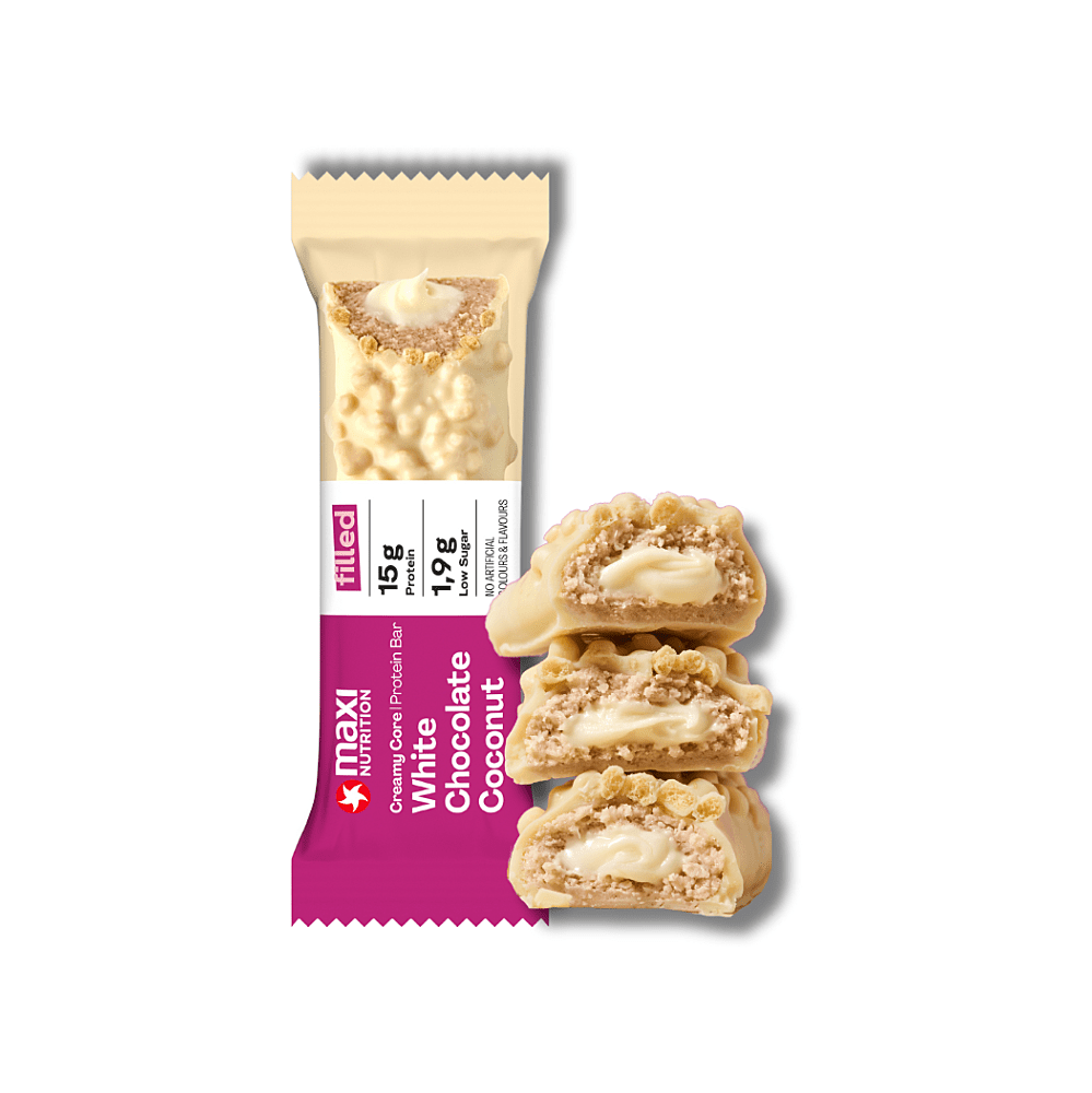 MAXI NUTRITION Creamy Core Protein bar White Kokos v čokoláde 45 g