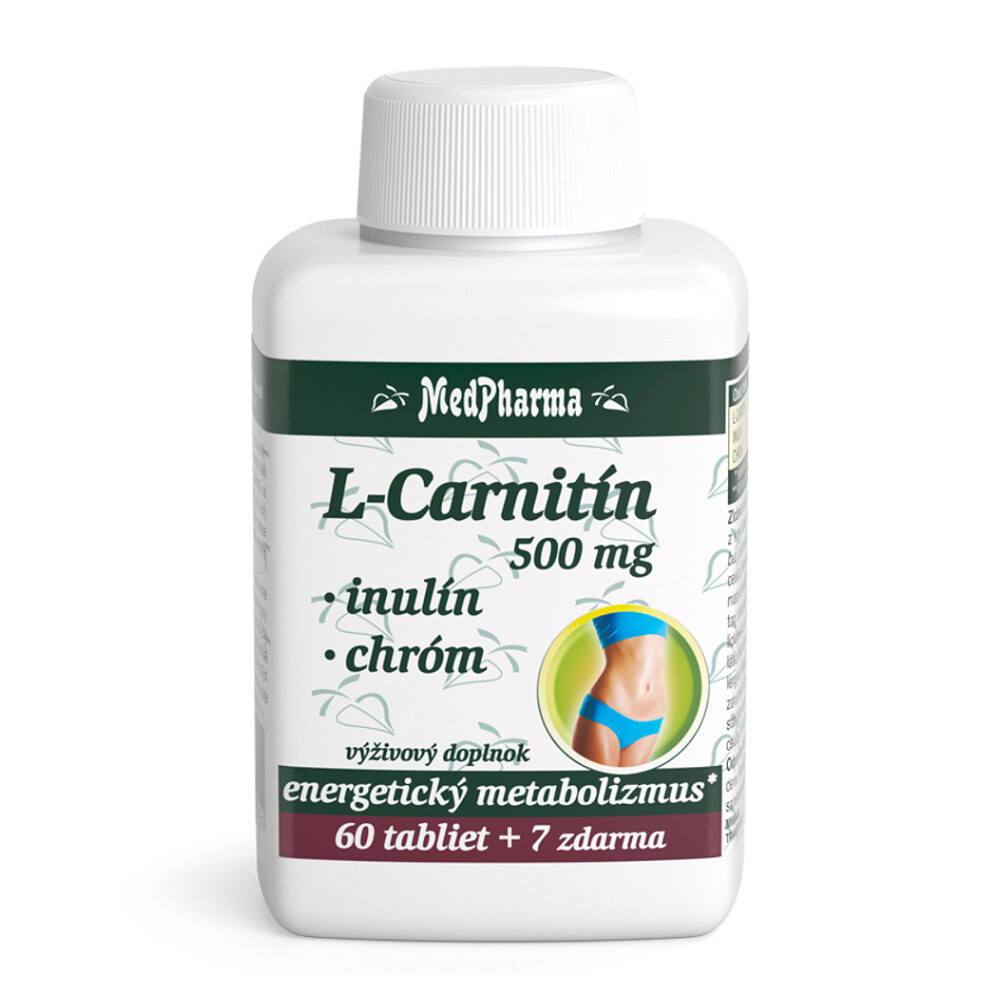 MEDPHARMA L-Carnitin 500 mg + inulín + chróm 67 tabliet