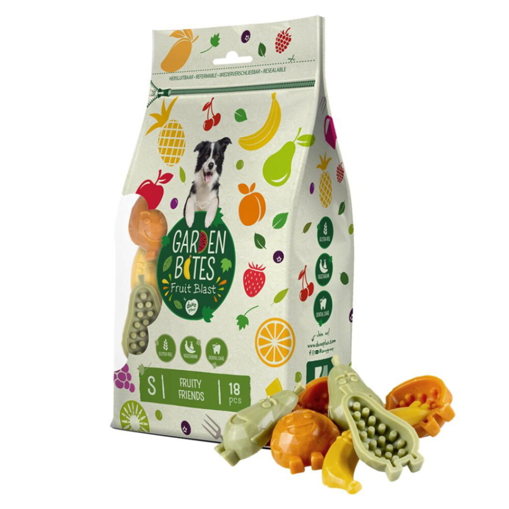 GARDEN BITES Fruity Friends dentálne maškrty pre psov, Veľkosť: S
