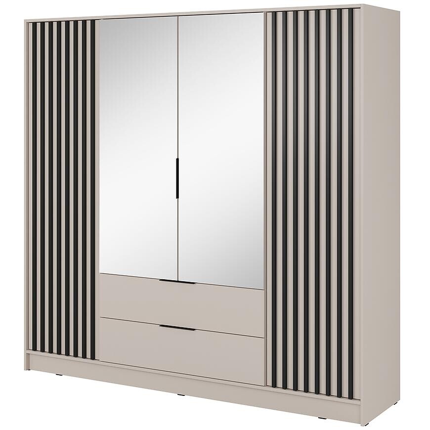 Skriňa Nelly 4d zrkadlo Kašmír/čierny pop