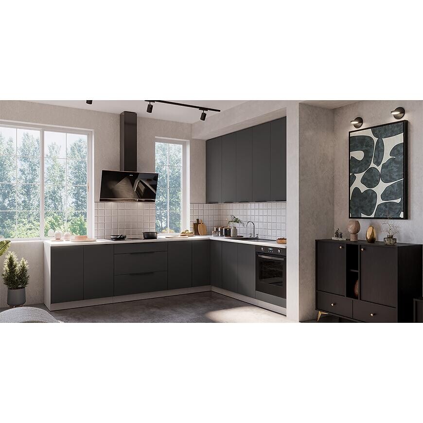 Kuchynská linka Aria GR/WH 260x230 cm bez kuchynskej dosky