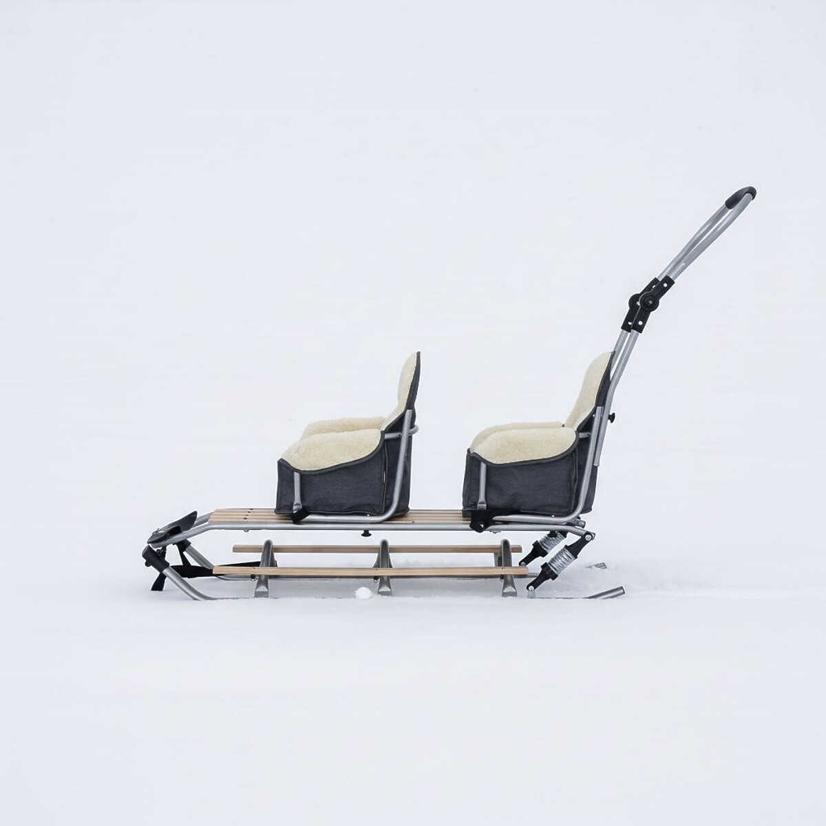 Sánky pre dvojčatá Duo Sport - rôzne farby sedadiel béžová