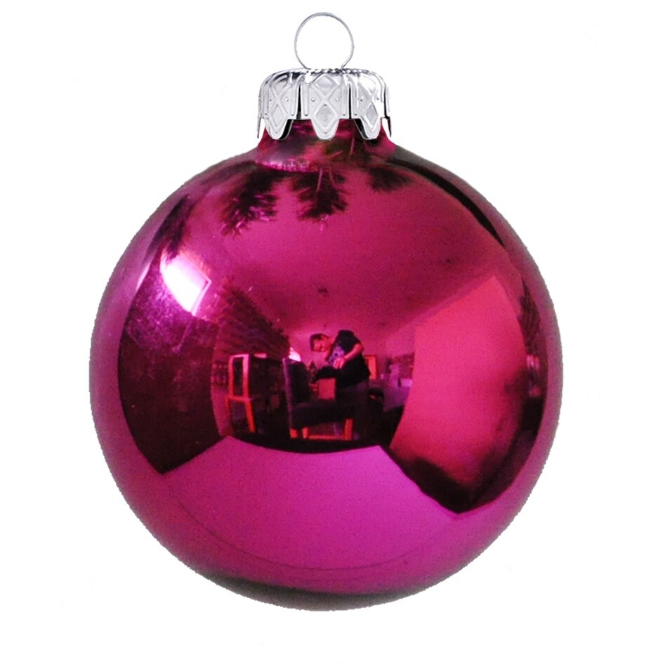 deco Vianočné Plastové gule Pink 8cm 9ks/balenie