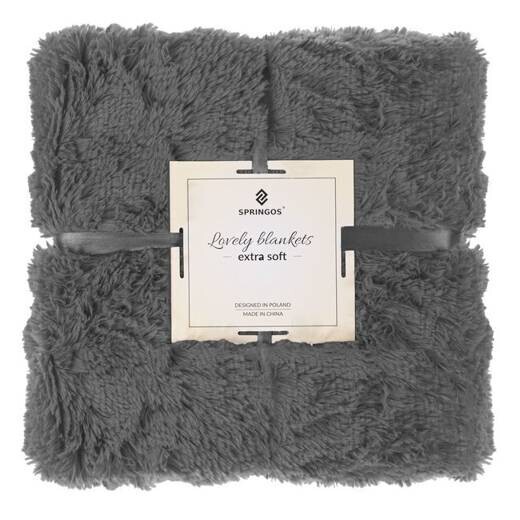 Obojstranná vlnená deka 200x220cm - grafitová