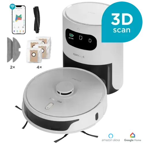 CONCEPT Robotický vysávač s mopom 2v1 PERFECT CLEAN Laser 3D VR3450