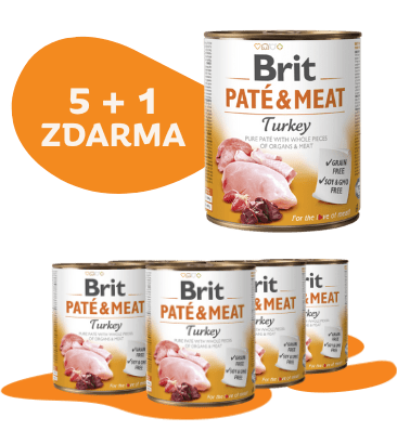 5 + 1 ZDARMA Brit Paté & Meat Turkey 800g