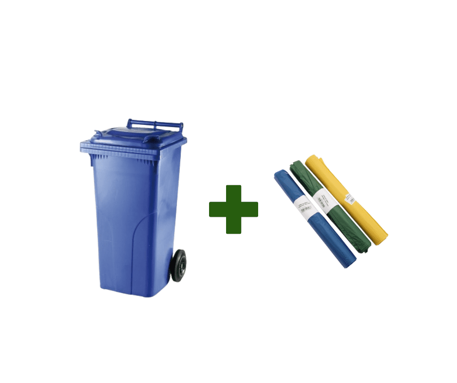 Akciový balíček popolnica odpadová nádoba 120L + vrecia na odpad - modrá