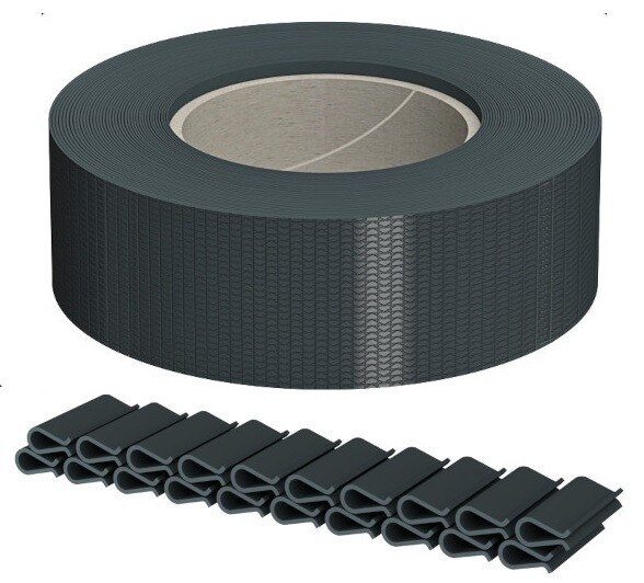 Plotová páska STANDARD LINE 4,75 cm x 35 m + spony Farebné prevednie: Antracitová RAL 7016