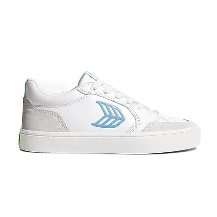 Pánské volnočasové boty Cariuma VALLELY White Leather Vintage White Suede Argentina Blue Logo Sneake
