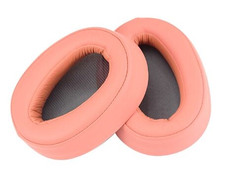 Náhradné náušníky pre slúchadlá Sony MDR-100ABN, WH-H900N - Lososovo oranžové, kožené