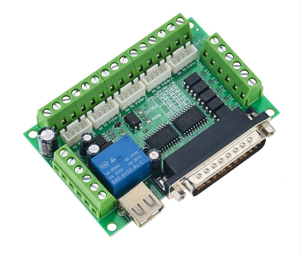 Interface MACH3 CNC pre 5 krokových motorčekov