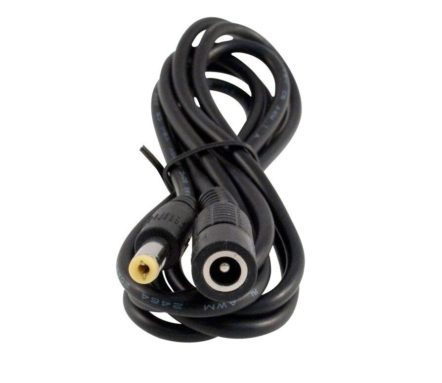 Predlžovací napájací kábel DC 5,5/2,1 (M) - DC 5,5/2,1 (F), 1,5 m