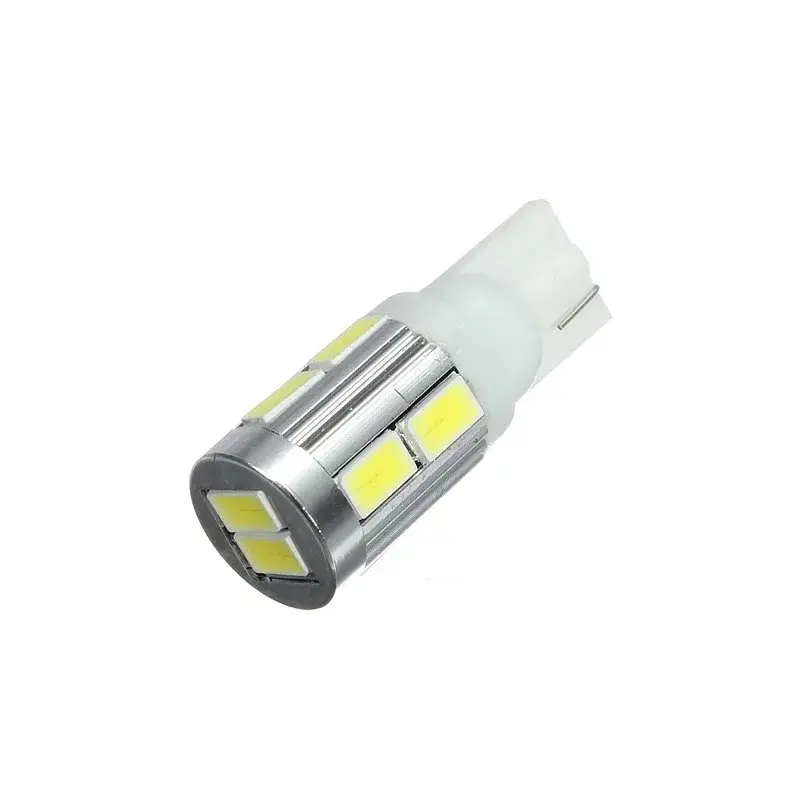 LED 10x 5630 SMD pätice T10, W5W - Biela