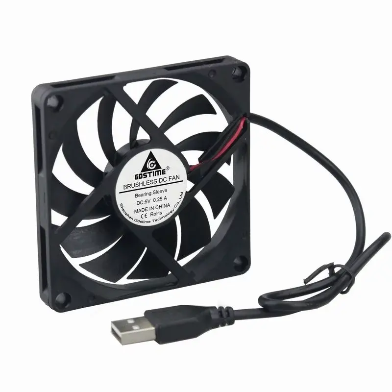 Ventilátor 80x80x10.8mm, 5V DC s USB konektorom