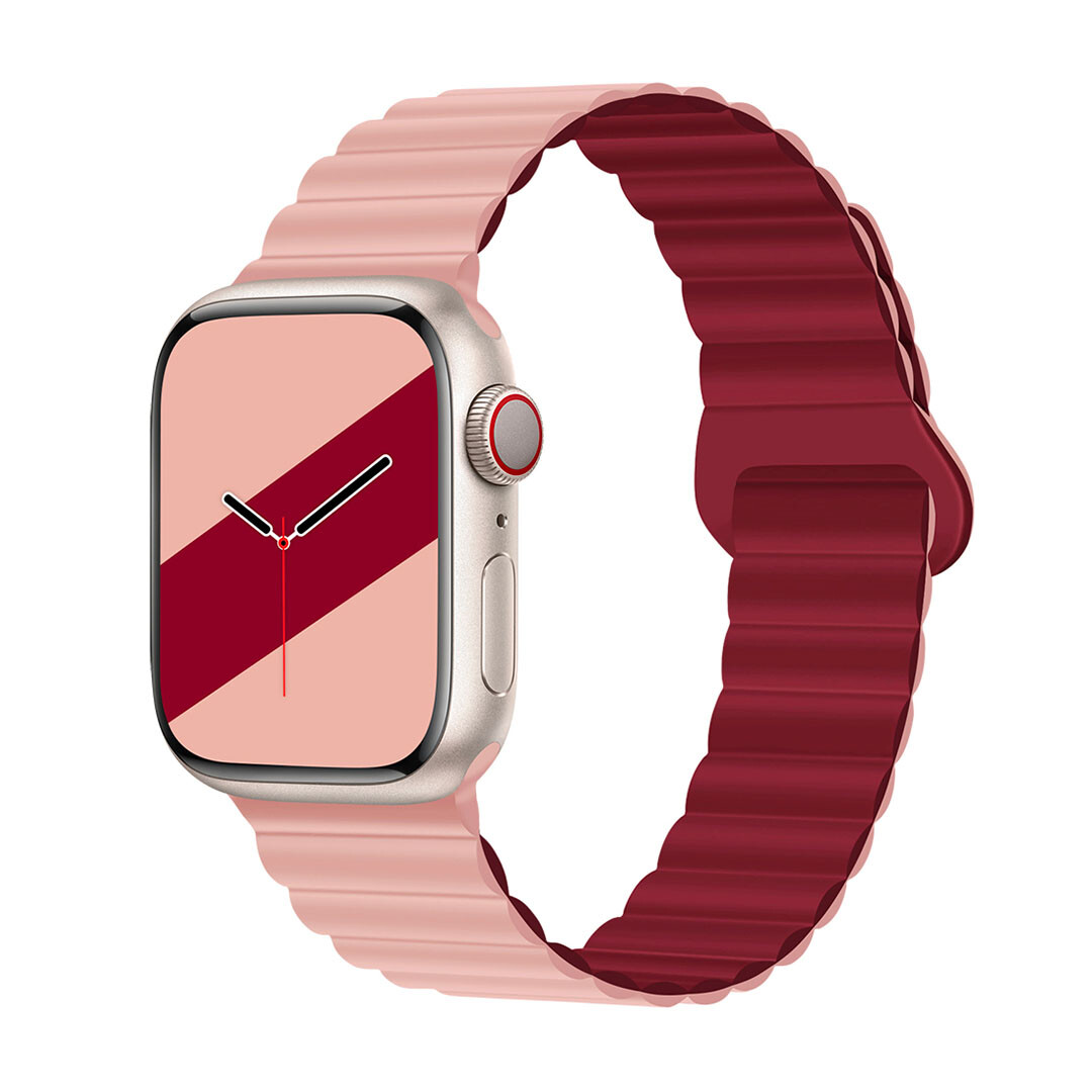 Štýlový remienok s magnetom na Apple Watch - Pink Red Veľkosť: 42/44/45/46/49mm, Farba: Červená