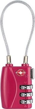 Kufryplus TSA zámok s lankom TL214 malinový