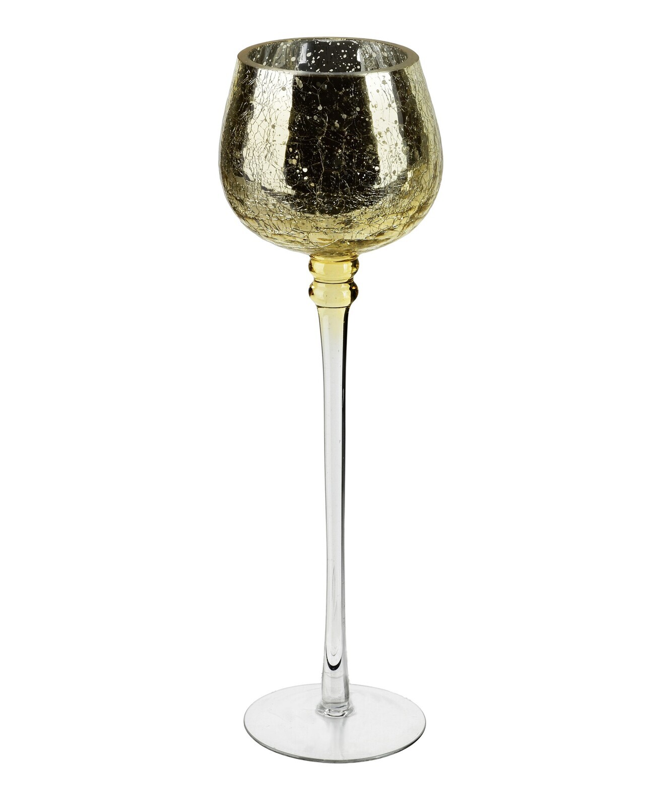 Skleněný svícen DONNA I. 30 cm zlatý