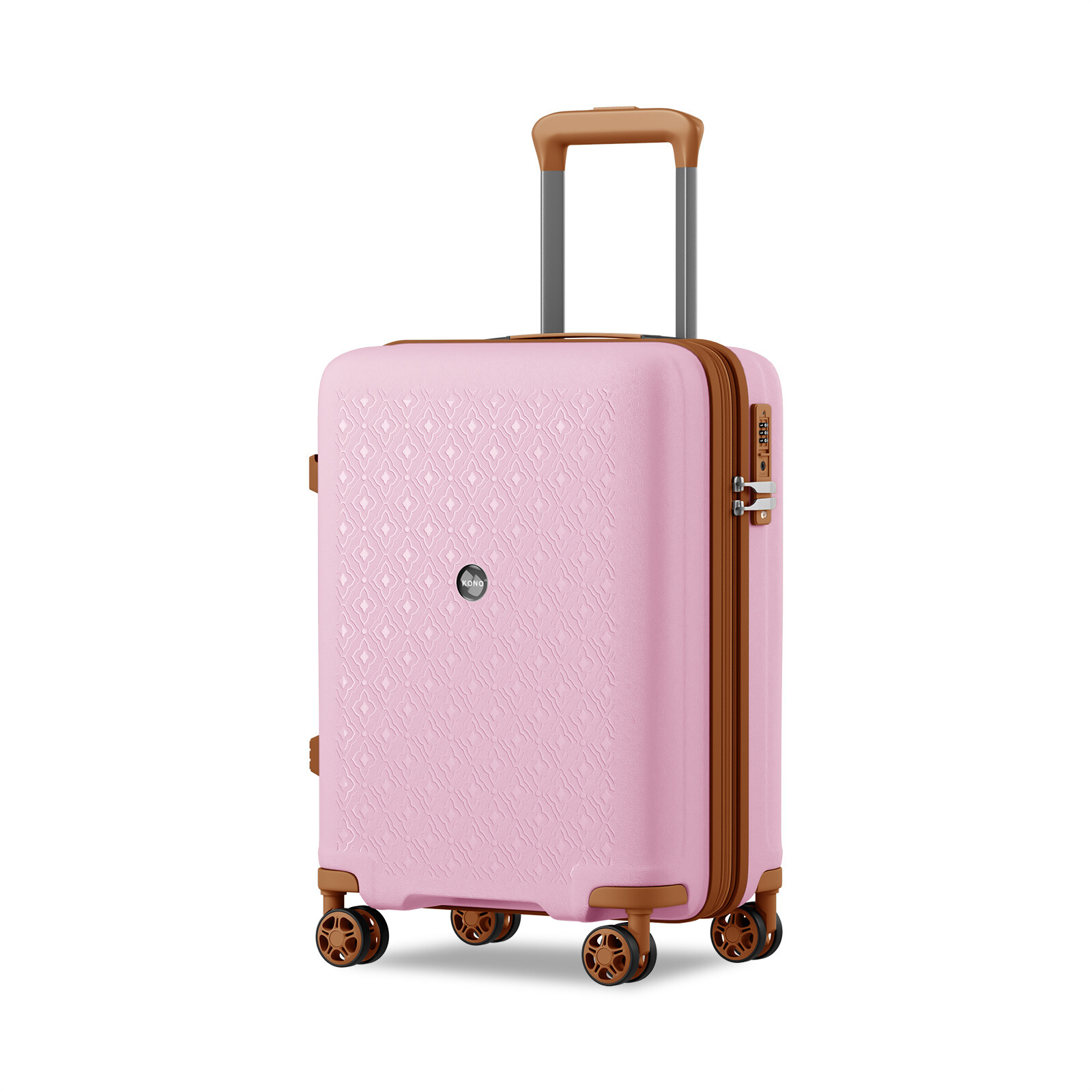 Cestovný kabínový kufor z polypropylénu Kono 41 L - ružovo-hnedý