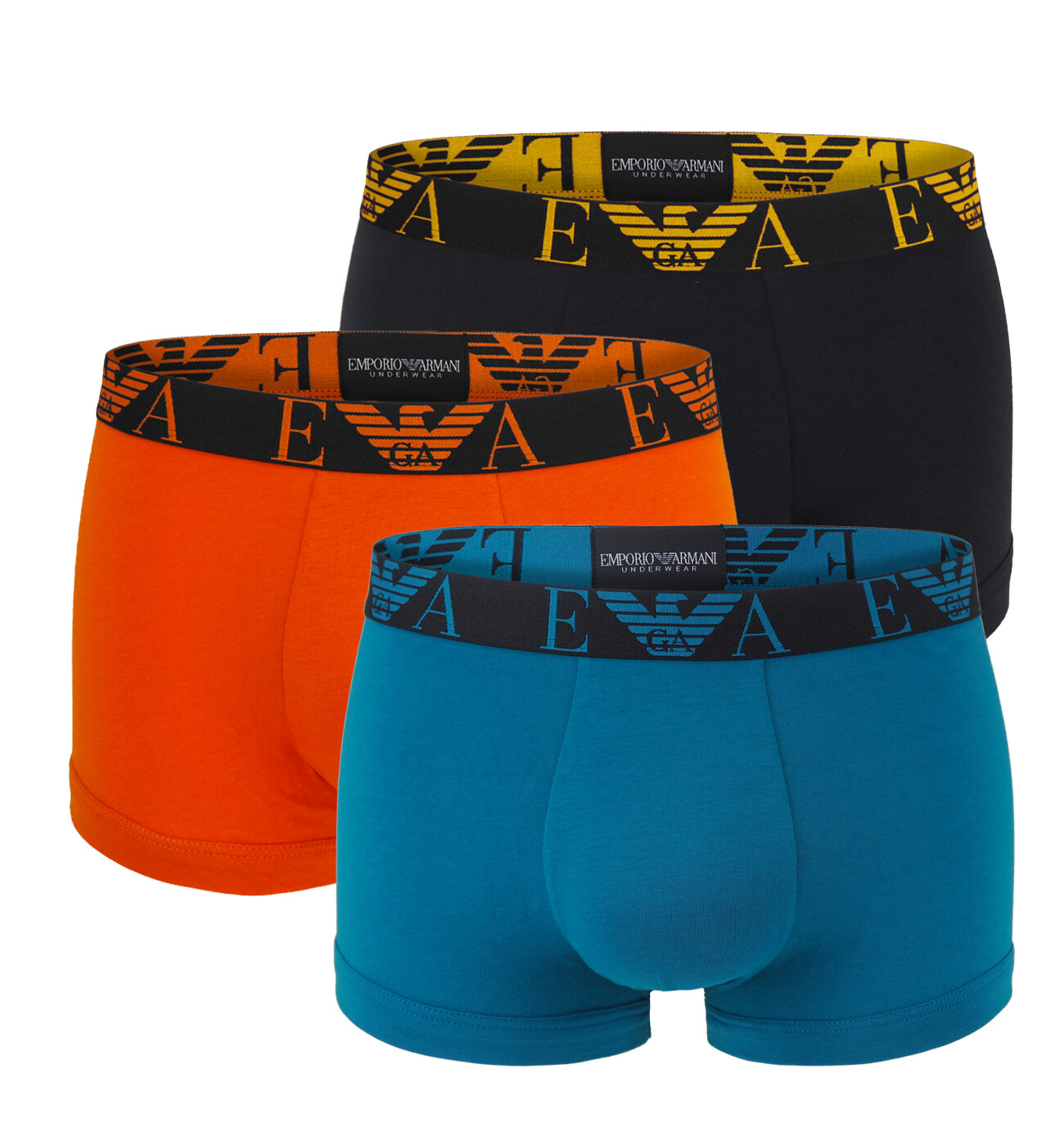 EMPORIO ARMANI - boxerky 3PACK stretch cotton fashion ibis & topazio colore - limited edition