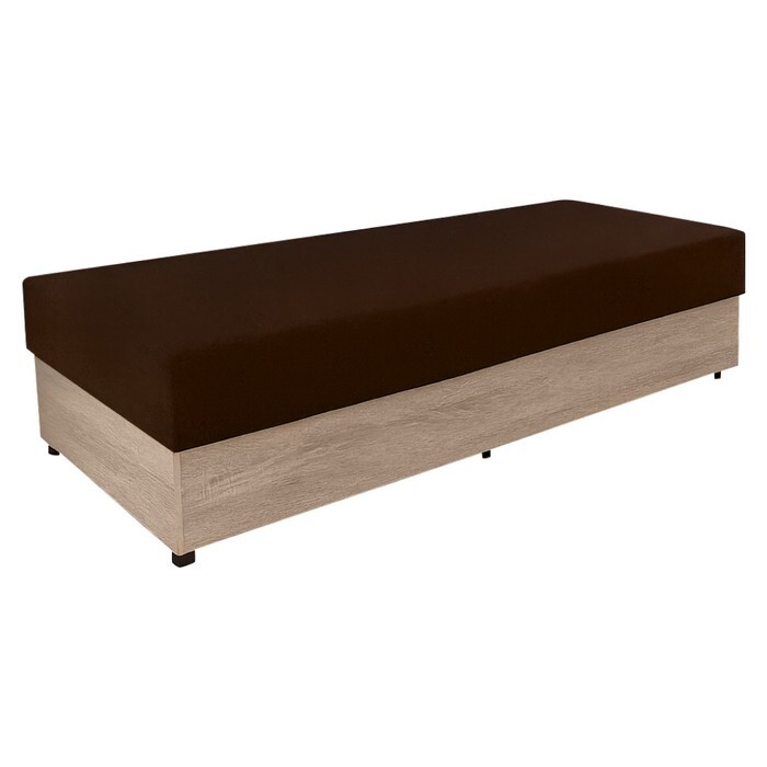 KONDELA Konri jednolôžková posteľ (váľanda) s úložným priestorom dub sonoma / sivá