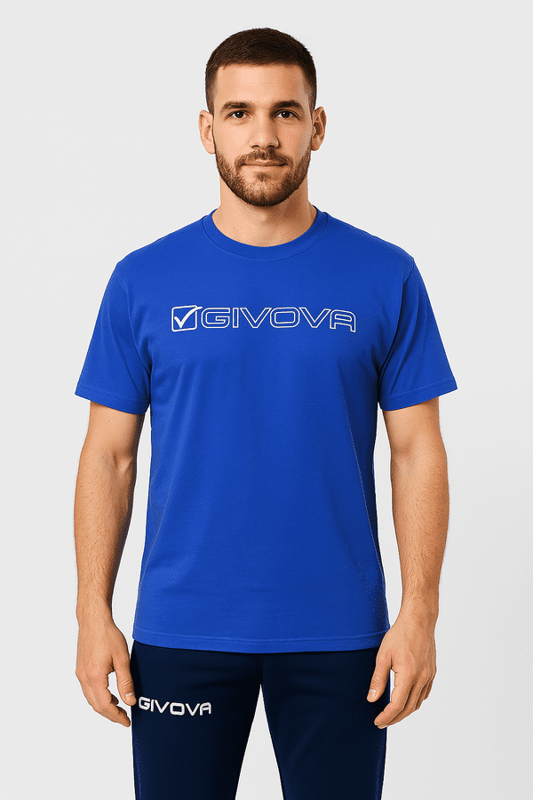 T-SHIRT COTONE MONDO azúrová modrá-biela 2XL