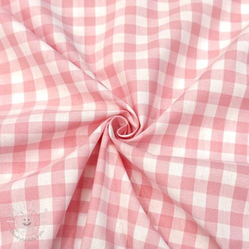 Bavlnená látka Check rosa